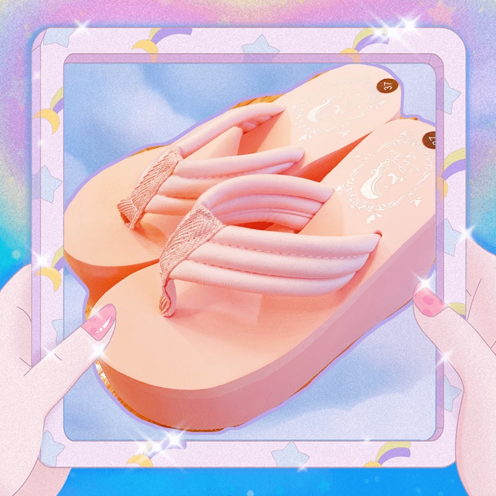 Y2K Pink platform flip-flop wedge💖